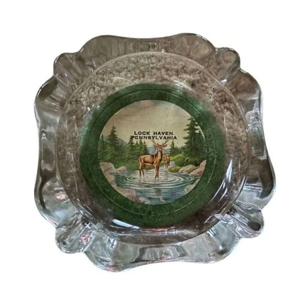 Lock Haven Pennsylvania Vintage Glass Ashtray